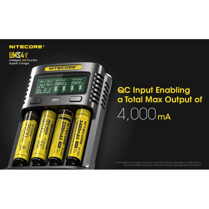 Nitecore UMS4 LCD Screen USB Battery зарядно Nitecore UMS4 LCD Screen USB Battery зарядно
